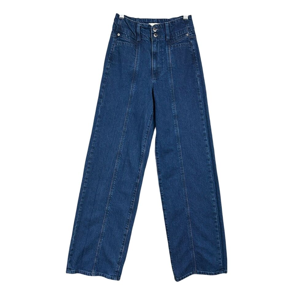 Universal Thread High Rise Wide Leg Jean Center Seam Retro Sz 2 Blue
